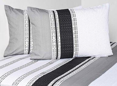JUEGO DE SÁBANAS ELEMENTS & CO FAWN KING 200 HILOS GRIS ESTAMPADO - 1