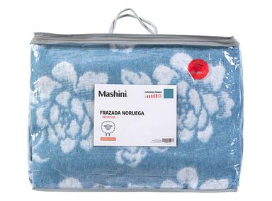 FRAZADA MASHINI NORUEGA 1.5 PLAZAS 200 X 150 CM CELESTE - 3