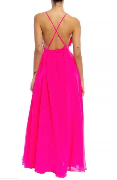 ALTO ASTRAL VESTIDO MAXI FUCSIA SIN ESPALDA TALLA S - 2