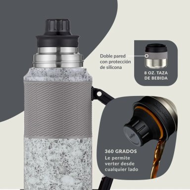 TERMO CONTIGO ACERO INOX 1182ML THERMALOCK PIZARRA MOTEADA - 4