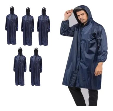 PONCHO LLUVIA LARGO CAPA PARA LA LLUVIA CHUBASQUERO PVC X 5 - 1