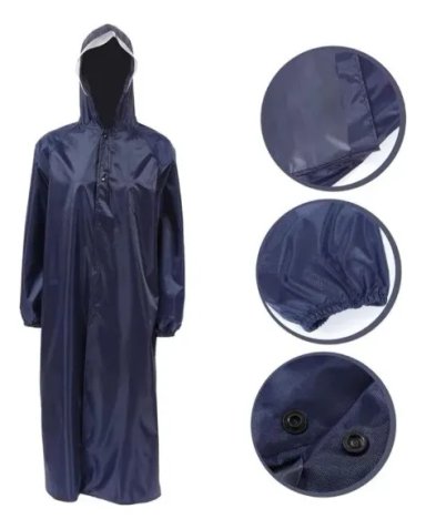PONCHO LLUVIA LARGO CAPA PARA LA LLUVIA CHUBASQUERO PVC X 5 - 3