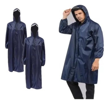 PONCHO LLUVIA LARGO CAPA PARA LA LLUVIA CHUBASQUERO PVC X 2 - 1