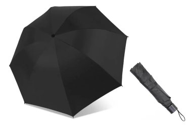 PARAGUAS PLEGABLE IMPERMEABLE RETRACTIL DE BOLSILLO NEGRO - 1