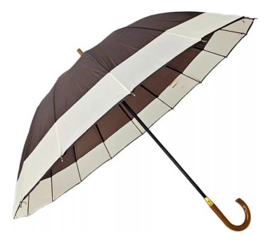 PARAGUAS AUTOMATICO IMPERMEABLE 130CM 16 VARILLAS MARRON - 1