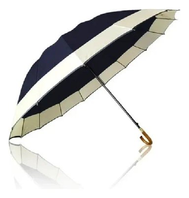 PARAGUAS AUTOMATICO IMPERMEABLE GRANDE 130CM 16 VARILLA AZUL - 2