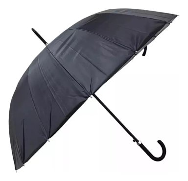 MARIN 14 VARILLAS PARAGUAS LLUVIA GRANDE EJECUTIVO CON PROTECCION UV COLOR NEGRO - 1