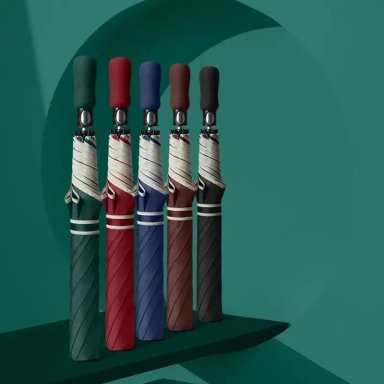 PARAGUAS SOMBRILLA PORTATIL RETRACTIL 120CM + FUNDA MARRON - 5