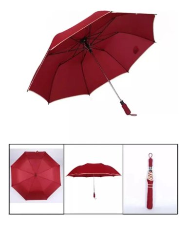PARAGUAS SOMBRILLA PORTATIL RETRACTIL 120CM + FUNDA BORDO - 2