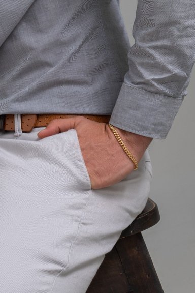 PULSERA GOURMET GRUESA ORO LAMINADO 18K - 4