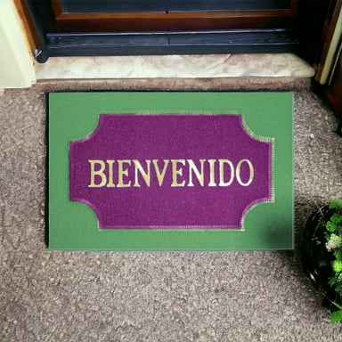 SET DE 3 ALFOMBRA DECORATIVA ANTIDESLIZANTE BIENVENIDO JHN - 9