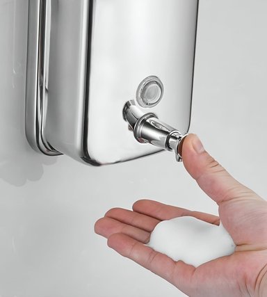 DISPENSADOR JABÓN PARED MODERNO 500ML BAÑO COCINA JHN - 5