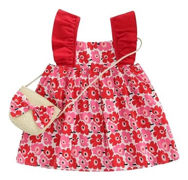 VESTIDO FLORAL PRINCESA BEBE NIÑA ESTAMPADO FLORES LAU - 1