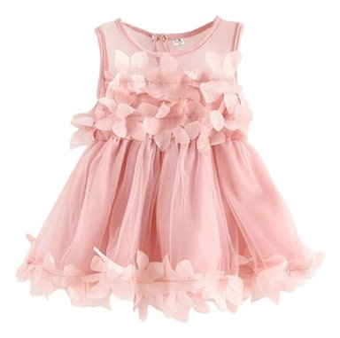 VESTIDO DE PRINCESA SIN MAGAS FLORAL TUL PARA BEBE LAU - 1