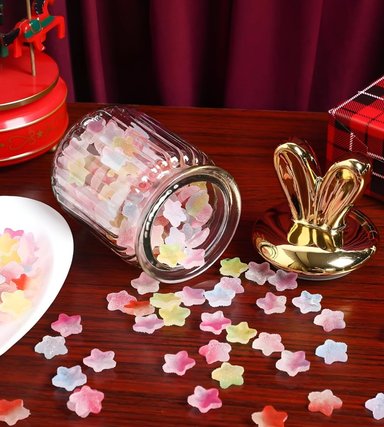 SET 2 TARRO ALMACENAMIENTO TAPA DECORATIVA OREJAS CONEJO JHN - 8