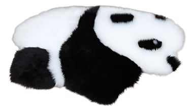 ALFOMBRA CONTEMPORÁNEA MODERNA PANDA ANTIDESLIZANTE BLANCO NEGRO JHN 60 X 90 CM - 1