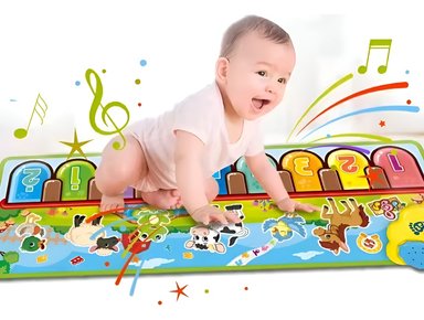TAPETE MULTICOLOR PIANO JUGUETE APRENDIZAJE MUSICAL MANTA TÁCTIL JHN - 4