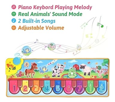 TAPETE MULTICOLOR PIANO JUGUETE APRENDIZAJE MUSICAL MANTA TÁCTIL JHN - 8