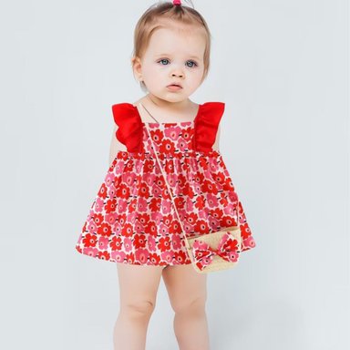 VESTIDO FLORAL PRINCESA BEBE NIÑA ESTAMPADO FLORES LAU - 4