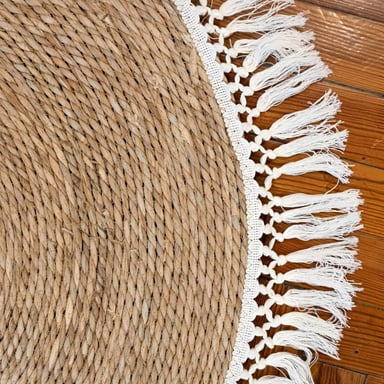 ALFOMBRA YUTE FIBRA NATURAL REDONDA DECORACIÓN 80CM JHN - 4