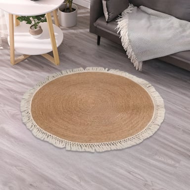 ALFOMBRA YUTE FIBRA NATURAL REDONDA DECORACIÓN 80CM JHN - 9