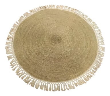 ALFOMBRA YUTE FIBRA NATURAL REDONDA DECORACIÓN 120CM JHN - 1