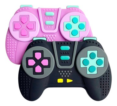 SET 3 MORDEDOR SILICONA FORMA JOYSTICK SENSORIAL BEBES LAU - 1