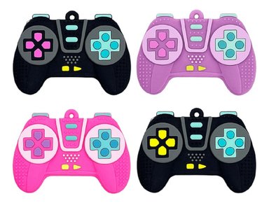 SET 3 MORDEDOR SILICONA FORMA JOYSTICK SENSORIAL BEBES LAU - 3