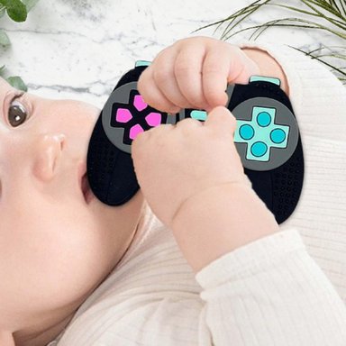 SET 3 MORDEDOR SILICONA FORMA JOYSTICK SENSORIAL BEBES LAU - 7