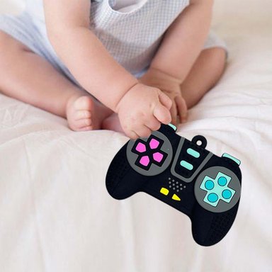 SET 3 MORDEDOR SILICONA FORMA JOYSTICK SENSORIAL BEBES LAU - 8