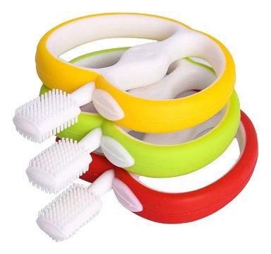 SET 4 MORDEDOR CEPILLO SILICONA ENCIAS BEBES COMODO LAU - 3
