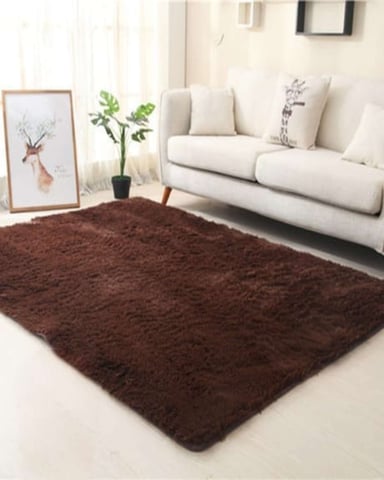 ALFOMBRA PELUDA 240X200 MARRON - 1