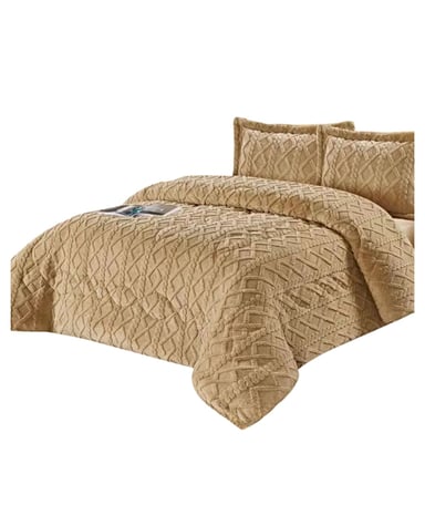 CUBRECAMA CHIPORRO TRENZADO 2 PLAZAS BEIGE - 2