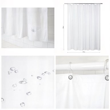 CORTINA DE BAÑO MAS FORRO DE DUCHA IMPERMEABLE - 3