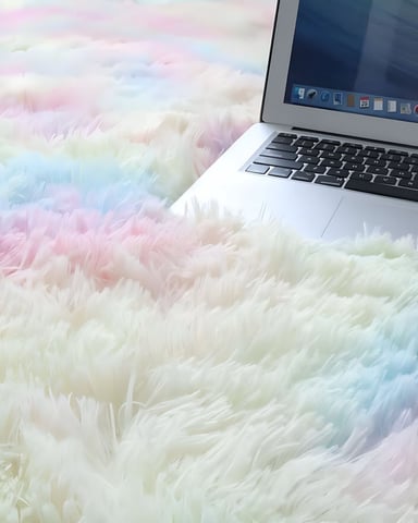 ALFOMBRA PELUDA SUAVE 240 X 200 CM PRIMERA CALIDAD COLOR UNICORNIO - 2