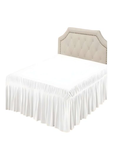 FALDON DE CAMA SIN FUNDA 2 PLAZAS EN COLOR BLANCO - 1