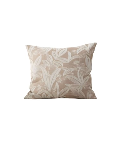 SET DE 2 FUNDAS PELUDAS DE HOJAS 45X45 BEIGE - 1