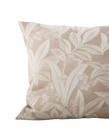 SET DE 2 FUNDAS PELUDAS DE HOJAS 45X45 BEIGE - 2