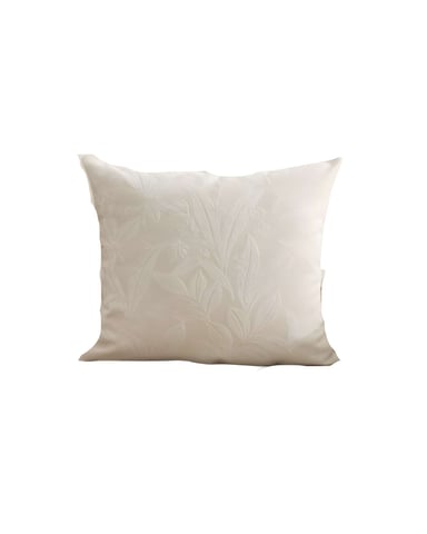 SET DE 4 FUNDAS PELUDAS DE HOJAS 45X45 EN COLOR BLANCO - 1