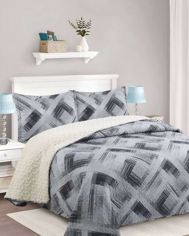 QUILT CON SHERPA 2 PLAZA GRIS J6 - 4