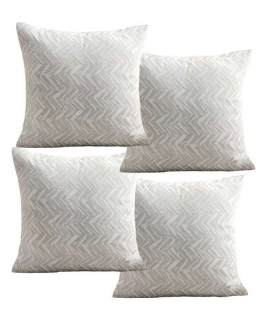 SET DE 4 FUNDAS DE COJINES DISEÑO MAILLARD 45CM X 45 CM BLANCO - 3