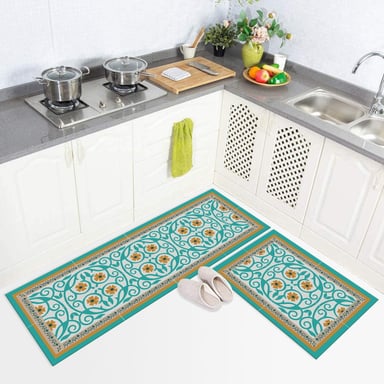 SET 2 ALFOMBRAS DE COCINA FLOR DE ESPARTA - 1