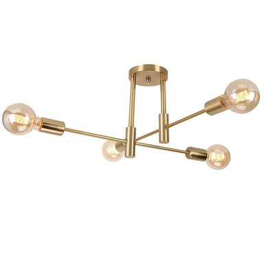 LAMPARA TECHO COLGANTE DEKORA MODELO LIMBA COLOR DORADO 4 LUCES - 1