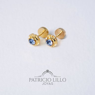 AROS ABRIDORES CON PIEDRA ROSADA EN ORO 14K POR JOYAS PATRICIO LILLO - 1