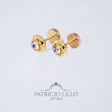 AROS ABRIDORES CON PIEDRA ROSADA EN ORO 14K POR JOYAS PATRICIO LILLO - 2