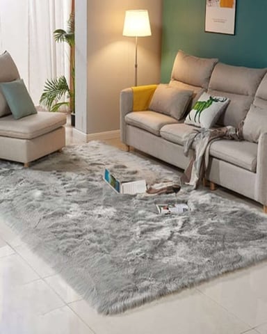 ALFOMBRA PELUDA 180X200 GRIS - 1