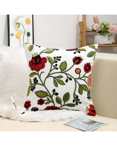JUEGO DE 4 FUNDAS BORDADAS 45X45 F04 - 3