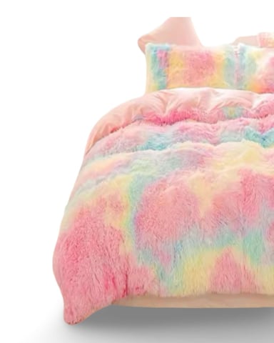 PLUMÓN CUBRECAMA CHIPORRO PELUDO GRUESO 2 PLAZAS MULTICOLOR - 2