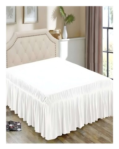 FALDON DE CAMA 2 PLAZAS EN COLOR BLANCO - 4