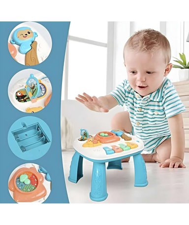 MESA DIDÁCTICA JUEGOS BEBÉS CON LUZ Y SONIDO VERDE - 4